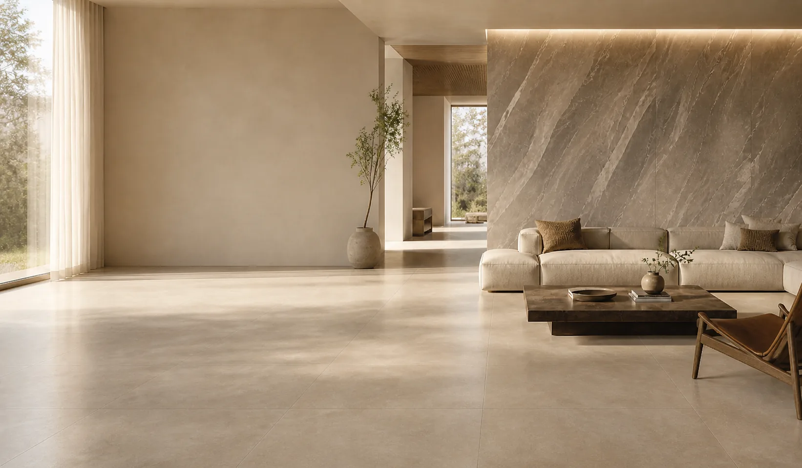 Moderne tegelshowroom met keramische vloer