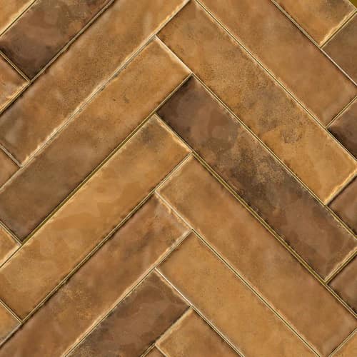 Calanque Ochra Mix Brick 6,5x29,8, beige natuursteenlook keramische tegel met poli / glanzend afwerking