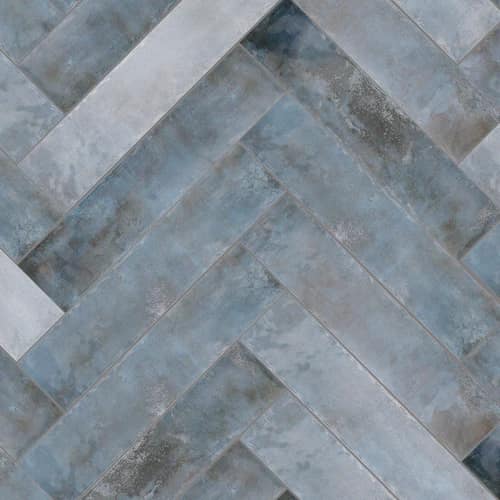 Calanque Blue Mix Brick 6,5x29,8, blauw ceramic ceramic tile with polished / glossy finish