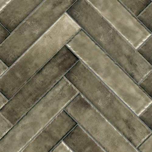 Calanque Olive Mix Brick 6,5x29,8, carrelage ceramique céramique olijfgroen avec finition poli / brillant