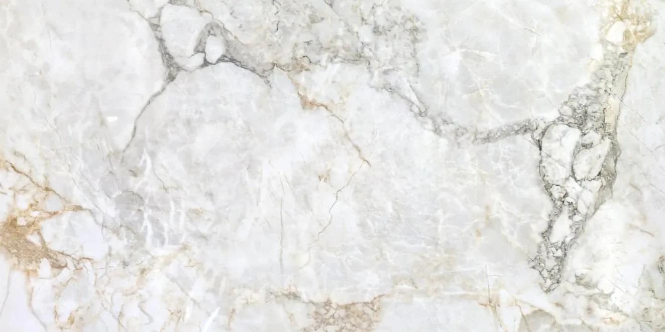 Aurelia Gold Poli, carrelage ceramique effet marbre blanc avec finition poli / brillant